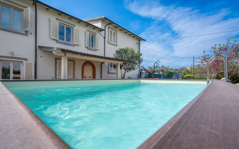 Borgo House In Florentine Hills With Pool: Blue, Swimming Pool, Composite Material, Resort, Estate, Eco Hotel, Hacienda, Villa, Hotel, Water Feature