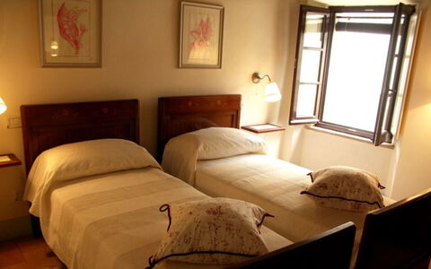 Borgo di Fighine: Bed, Bedroom, Bedding, Furniture, Bed Sheet, Wall, Interior Design, Wood, Floor, Flooring