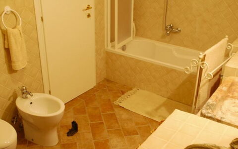Podere Torre: Flooring, Floor, Plumbing Fixture, Bathroom, Interior Design, Plumbing, Tile, Tap, Room, Bathtub