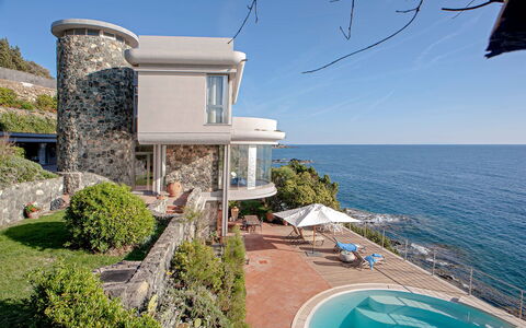 Villa Baia al Mare: Blue, Coast, Coastal And Oceanic Landforms, Sea, Ocean, Shore, Mansion, Estate, Promontory