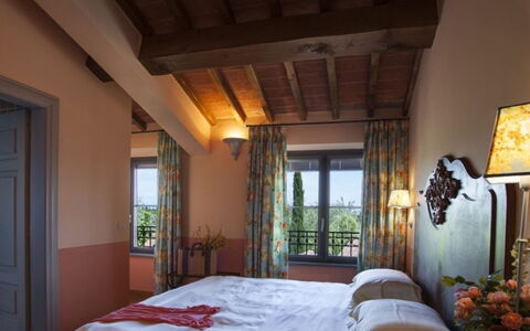 Villa Santa Virginia: Wall, Interior Design, Furniture, Lighting, Bedroom, Room, Bed, Apartment, Bedding, Chair