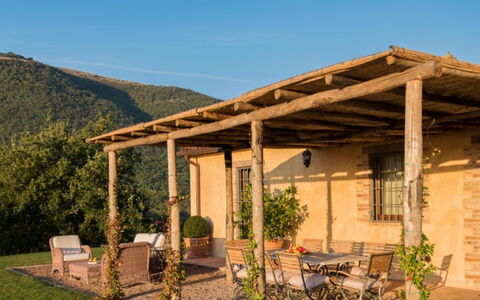 Villa Torre: Furniture, Wood, Outdoor Furniture, Porch, Chair, Cottage, Door, Outdoor Table, Patio, Shade