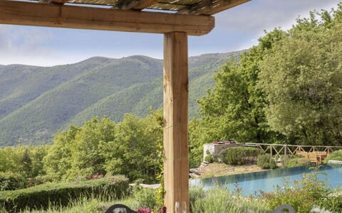 Villa Santa: Wood, Garden, Shade, Outdoor Structure, Mountain Range, Hardwood, Pavilion, Gazebo, Landscaping