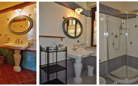 Podere della Madonna Villa: Wall, Interior Design, Plumbing Fixture, Bathroom, Flooring, Bathroom Sink, Floor, Tap, Plumbing, Sink