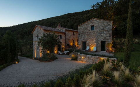Villa Piuma: Estate, Cottage, Landscaping, Farmhouse, Garden, Mansion, Villa, Landscape Lighting, Evening, Mountain Village