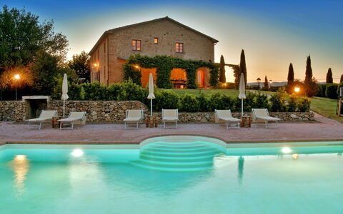 Villa Asia: Swimming Pool, Estate, Dusk, Farmhouse, Villa, Landscaping, Resort, Hotel, Eco Hotel, Hacienda