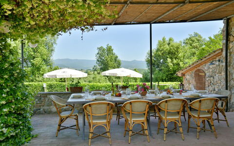 Villa Anima: Furniture, Table, Outdoor Furniture, Kitchen & Dining Room Table, Outdoor Table, Chair, Restaurant, Eco Hotel, Shade, Garden