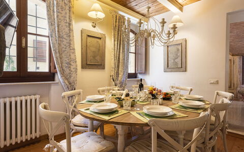 Villa Zambra: Furniture, Interior Design, Dining Room, Table, Chair, Wood, Ceiling, Flooring, Kitchen & Dining Room Table, Room