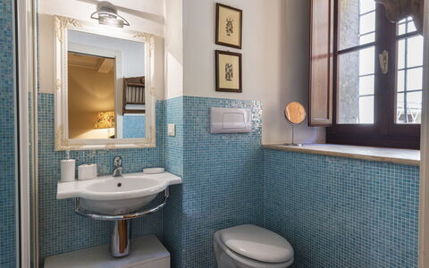 Villa Zambra: Bathroom, Bathroom Sink, Plumbing Fixture, Interior Design, Sink, Flooring, Floor, Tap, Mirror, Plumbing
