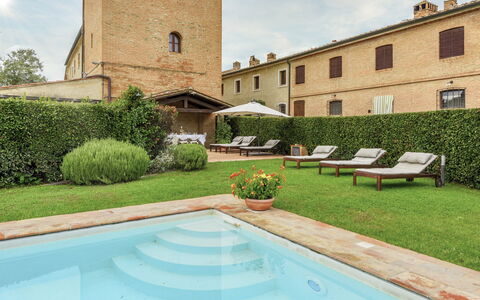 Villa Zambra: Furniture, Swimming Pool, Outdoor Furniture, Sunlounger, Courtyard, Garden, Houseplant, Flowerpot, Estate, Hacienda