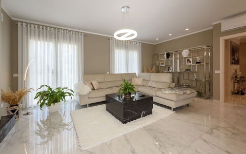 Villa Fiumetto: Furniture, Interior Design, Flooring, Floor, Wood, Ceiling, Home, Room, Lighting, Living Room