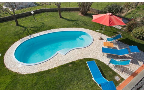 Villa Camaiore: Blue, Swimming Pool, Outdoor Furniture, Resort, Composite Material, Eco Hotel, Leisure, Hacienda, Sunlounger, Shade