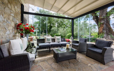 Villa Tregole: Furniture, Chair, Table, Interior Design, Outdoor Furniture, Couch, Kitchen & Dining Room Table, Outdoor Table, Living Room, Coffee Table