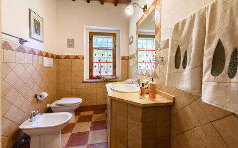 Villa Tregole: Interior Design, Flooring, Floor, Plumbing Fixture, Bathroom, Furniture, Ceiling, Tap, Room, Plumbing