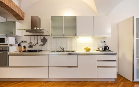 Casa Garibaldi - Levanto: Kitchen, Kitchen Appliance, Interior Design, Major Appliance, Countertop, Flooring, Cabinetry, Wood, Home Appliance, Furniture