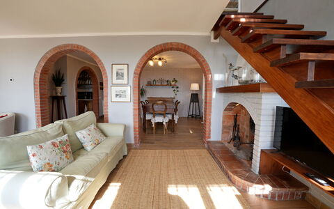 Villa Corsanico: Furniture, Interior Design, Flooring, Wall, Wood, Couch, Floor, Ceiling, Room, Living Room