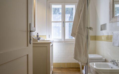 Bianca la Luna: Flooring, Floor, Interior Design, Plumbing Fixture, Bathroom, Plumbing, Tap, Room, Door, Sink