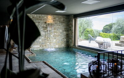 Villa delle Rose: Swimming Pool, Composite Material, Resort, Water Feature, Design, Hotel, Eco Hotel, Houseplant, Villa, Courtyard