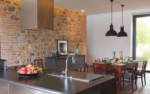 Podere Vigna Nuova: Furniture, Kitchen, Interior Design, Wall, Flooring, Countertop, Wood, Light Fixture, Ceiling, Cabinetry