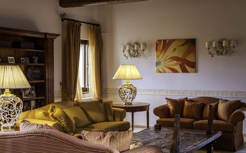 Torre Antica: Furniture, Interior Design, Couch, Wall, Living Room, Wood, Room, Flooring, Lighting, Floor