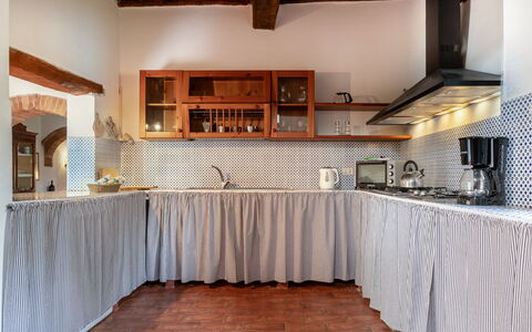 In the Heart of Chianti, Pool, Wifi, View - Lillia: Kitchen, Interior Design, Countertop, Flooring, Major Appliance, Kitchen Appliance, Lighting, Furniture, Cabinetry, Ceiling