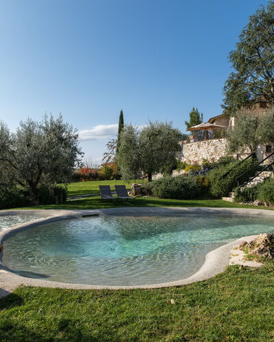 Villa L'elsa Beautiful Country Home With View: Garden, Water Feature, Swimming Pool, Backyard, Landscaping, Pond, Yard, Flagstone, Outdoor Furniture, Villa