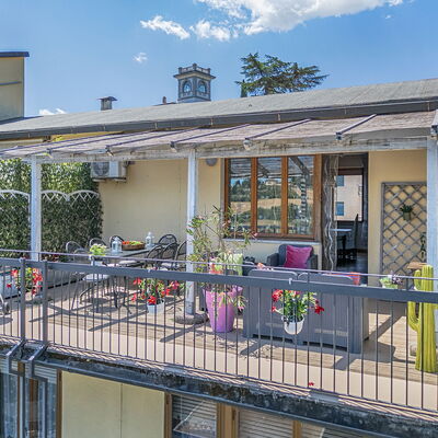 Casamia Tuscan Oasis: 4Br Panoramic Penthouse, Sky: Balcony, Flowerpot, Porch, Iron, Shade, Houseplant, Chair, Design, Outdoor Structure, Handrail