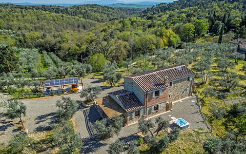 Marielena Authentic Chianti Retreat: Panoramic Vie: House, Home, Rural Area, Landscape, Cottage, Roof, Land Lot, Estate, Village