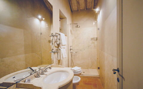 Villa Petrosa: Your Private Escape Overlooking the: Interior Design, Flooring, Wall, Floor, Plumbing Fixture, Ceiling, Furniture, Bathroom, Lighting, Room