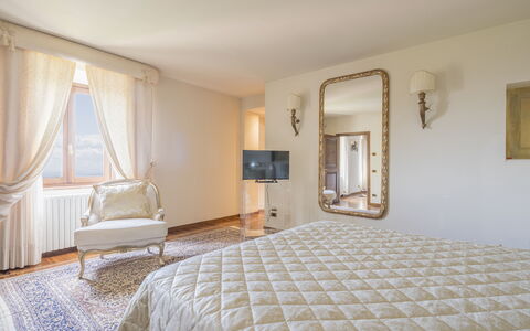 Villa Alessia Luxury: Furniture, Interior Design, Bed, Bedroom, Wall, Flooring, Floor, Bed Sheet, Bedding, Room