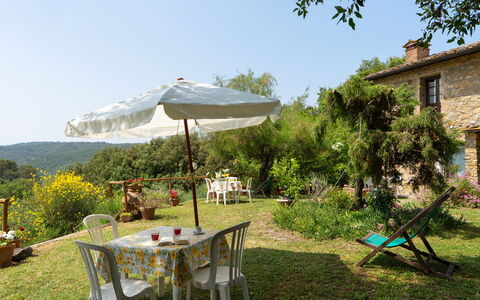 Casa Livia: Furniture, Table, Outdoor Furniture, Chair, Shrub, Outdoor Table, Garden, Kitchen & Dining Room Table, Backyard, Shade