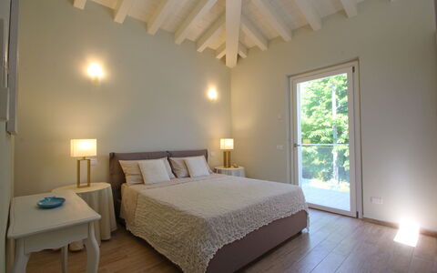 Casa Simonetta: Interior Design, Bed, Bedroom, Furniture, Floor, Flooring, Wood, Ceiling, Room, Bedding