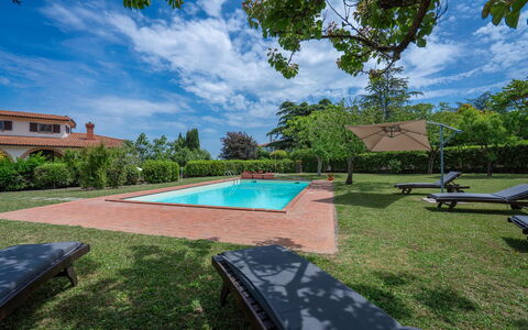 Il Campino, Pool, Montaione: Blue, Shrub, Garden, Swimming Pool, Estate, Hacienda, Lawn, Shade, Landscaping, Villa