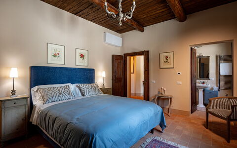 Casale Isidoro: Furniture, Bed, Bedroom, Interior Design, Wall, Bed Sheet, Bedding, Flooring, Floor, Wood