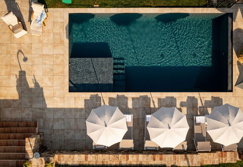 Casale Isidoro: Swimming Pool, Composite Material, Outdoor Furniture, Sunlounger, Shade, Water Feature, Hardwood, Flagstone, Tile, Courtyard