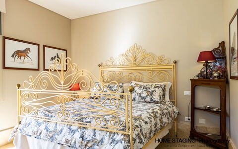 Villa Airone Tegoni, Pool, Radicondoli: Furniture, Interior Design, Bed, Bedroom, Wall, Bedding, Bed Sheet, Floor, Flooring, Linens