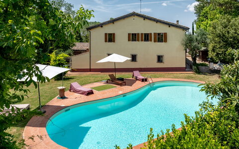 Casa La Cedrina, Pool, Lornano: Swimming Pool, Human Settlement, Estate, Hacienda, Farmhouse, Yard, Backyard, Shade, Resort, Eco Hotel