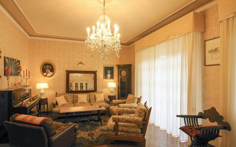 Butterfly Apartment In Lucca: Furniture, Interior Design, Wall, Flooring, Floor, Couch, Ceiling, Room, Living Room, Light Fixture