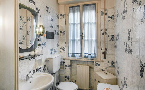 Butterfly Apartment In Lucca: Flooring, Floor, Interior Design, Door, Plumbing Fixture, Tile, Room, Bathroom, Plumbing