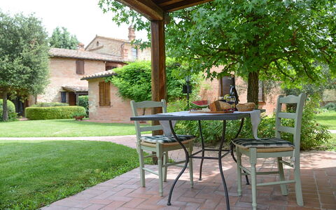 Oasi Della Pergola: Furniture, Outdoor Furniture, Table, Chair, Outdoor Table, Garden, Backyard, Kitchen & Dining Room Table, Shade, Outdoor Structure