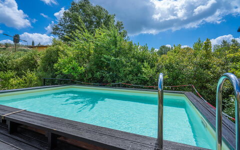 Casale La Canigiana, House, Pool, San Miniato: Blue, Water, Swimming Pool, Composite Material, Resort, Leisure, Eco Hotel, Shade, Hardwood, Deck