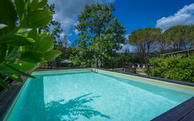 Casale La Canigiana, House, Pool, San Miniato: Blue, Water, Swimming Pool, Composite Material, Resort, Eco Hotel, Shade, Water Feature, Reflection, Landscaping