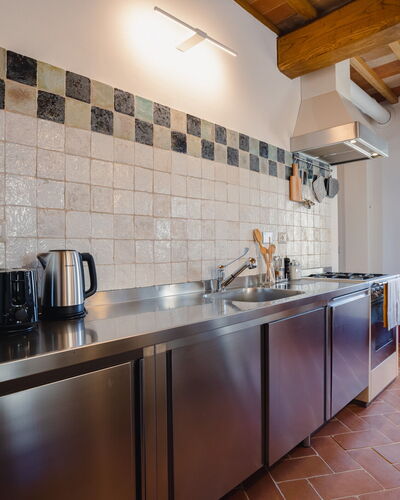 Mensano Old Town Apartment: Kitchen, Flooring, Countertop, Interior Design, Kitchen Appliance, Kitchen Stove, Major Appliance, Ceiling, Kitchen Sink, Floor