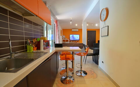 La Sevillana: Furniture, Interior Design, Kitchen, Countertop, Flooring, Ceiling, Wood, Floor, Major Appliance, Kitchen Appliance