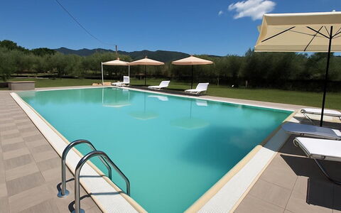 Villa Diamante: Swimming Pool, Resort, Composite Material, Shade, Eco Hotel, Outdoor Furniture, Chair, Tile, Water Feature, Sunlounger