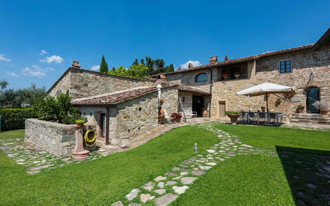 Villa Belchianti: Estate, Cottage, Farmhouse, Backyard, Garden, Lawn, Yard, Villa, Flagstone, Landscaping
