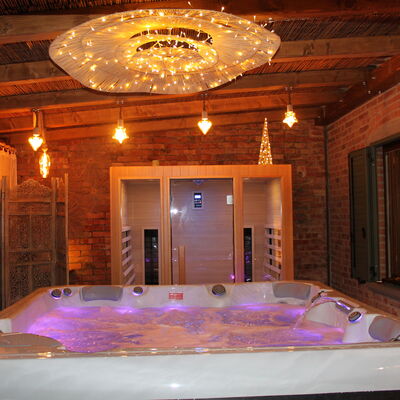 Holiday Home Croce With Spa: Interior Design, Furniture, Wood, Flooring, Ceiling, Floor, Lighting, Light Fixture, Room, Home