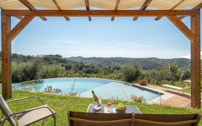 Villa Costa al Bagno: Hill, Outdoor Furniture, Shade, Mountain Range, Eco Hotel, Garden, Valley, Ridge, Landscaping, Swimming Pool