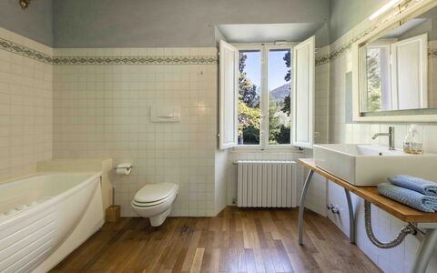 Villa Tambellini De Fondra: Interior Design, Plumbing Fixture, Wall, Flooring, Bathroom, Floor, Tap, Ceiling, Sink, Plumbing