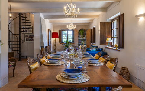 Aqua Bio Retreat: Furniture, Interior Design, Dining Room, Table, Chair, Flooring, Wood, Kitchen & Dining Room Table, Ceiling, Light Fixture